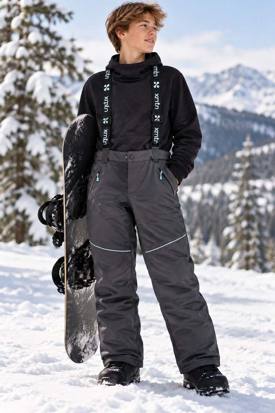 Xmtn Snow Pants Bib Size 14 Gray Insulated Winter Ski Snowy Vibes Vacation